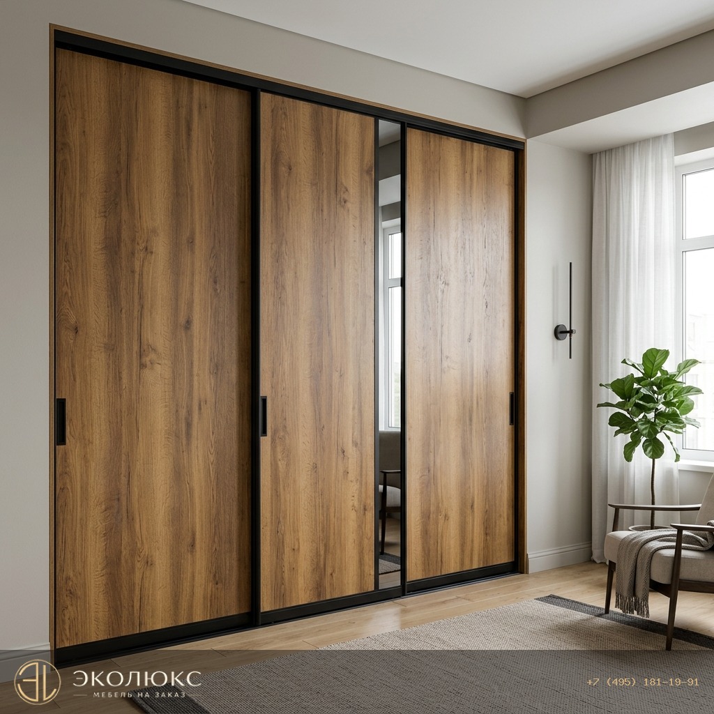 Шкаф-купе Дуб Каселла коричневый (арт. H1386 ST40), Egger